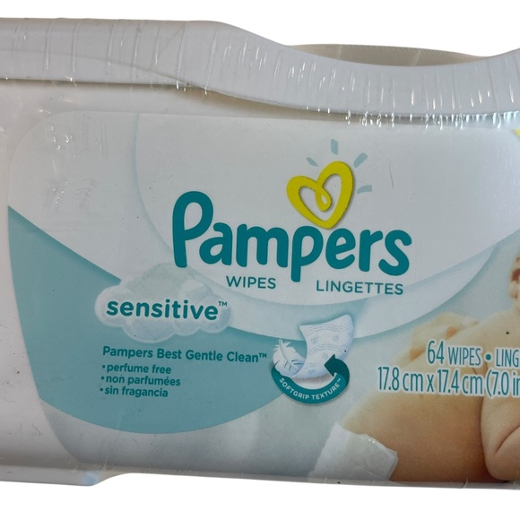 Pampers Baby 64 Wipes Pop Up Container Refillable Sensitive New SEALED Box READ - Picture 7 of 11